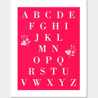 English Alphabet with Flowers Posters and Art